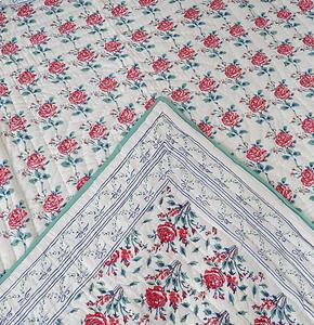 Edredón Rosa Reversible Hecho a Mano Jaipuri Gasa de Algodón Orgánico Bloque de Mano de Alta Calidad Impreso Razai - Product Image 6
