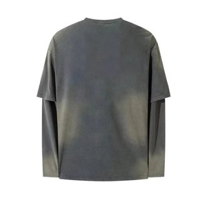 Personnalisé lavage à l'acide poids lourd en coton vieilli sweat-shirt vierge surdimensionné mode simple atmosphère innovation sweats à capuche pour hommes - Product Image 2