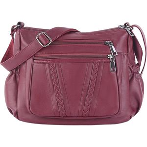 Sac à bandoulière multi-poches en cuir PU pour femmes, style tendance de rue, sac à main léger - Product Image 1
