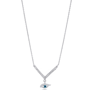 Pendentif à breloques en forme d'oeil turc V Design turc fait à la main vente en gros bijoux en argent Sterling 925 - Product Image 5