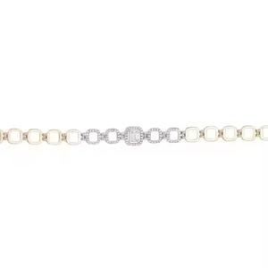 สร้อยข้อมือเพชรสี่เหลี่ยมสร้อยข้อมือเทนนิสประดับห้องแล็บแบบคลาสสิก14K เพชรทองเพชรอันโอชะเครื่องประดับงานแต่งงานของขวัญที่สมบูรณ์แบบ - Product Image 2