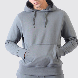 Salva Impex เสื้อสเวตเตอร์มีฮู้ดสีเทาของผู้ชาย, เสื้อสเวตเตอร์แบบมีฮู้ดสั่งตัดแบบดิจิทัลลายเรียบเหมาะสำหรับฤดูใบไม้ร่วง - Product Image 2