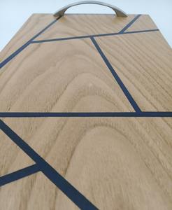 Vaisselle décorative rectangulaire en bois massif véritable naturel, plateau de service à fruits, plateau de service à café, plateau de service à café - Product Image 2