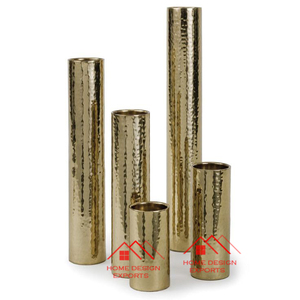 Jarrón de Metal superior Centros de mesa de boda Nuevo diseño Jarrón de aluminio de Metal Jardín Hecho a mano Acabado en oro Mesa de diseño vintage - Product Image 2