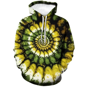 Sudaderas con capucha para hombre Tie-dye patrón 3D impresión sudaderas con capucha moda geométrica colorida Casual calle mareado hipnótico pulóver sudaderas - Product Image 2