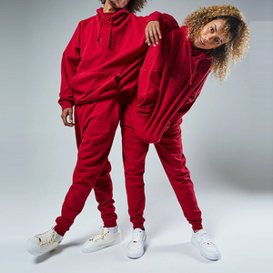 ชุดกีฬาสองชิ้นสีทึบสำหรับทุกเพศกางเกงวอร์มและแจ็กเก็ตสำหรับวิ่งกลางแจ้ง - Product Image 5