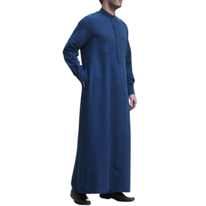 ชุดโธบสำหรับผู้ชายมุสลิม ตะวันออกกลาง ดูไบ เสื้อผ้าผู้ชาย ชุดอิสลาม เสื้อคลุมสีพื้น ดีไซน์แบบอาหรับ จุบบะห์ โธบ ชุดเดรส แฟชั่นซาอุดิอาระเบีย - Product Image 3