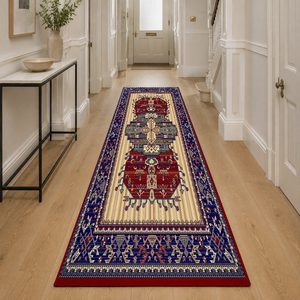 RUGS DEPOT LXDP-0376 Wholesale Red Burgundy Traditional Oriental Digital Printed Machine Washable Chenille Area Rug Non <b>Slip</b> - Product Image 5