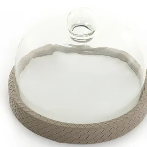 Cúpula de comida grande de cuero de la mejor calidad, cúpula redonda para fiesta de boda, servidor de comida, cúpula y plato para servir elegante - Product Image 6