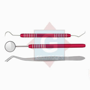 Kit de sonda dental de acero inoxidable de 3 piezas de alta calidad Fuente de alimentación manual para examen - Product Image 4