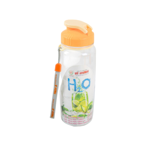 Modern Clear 700ml Plastic H2O Water Bottle Contour Side Grip Portable Carrying Lanyard Desk & Fitness Hydration Drinkware - Product Image 2