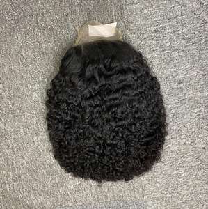 Nouvel article perruque bouclée birmane perruque de cheveux crus vietnamiens perruque de fermeture extensions de cheveux crus Vietnam avec la meilleure qualité - Product Image 2