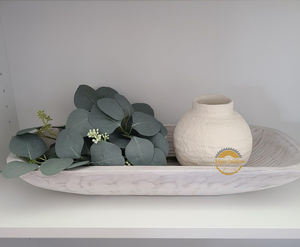 Cuenco de masa de madera Nogal antiguo Marrón rojizo Vintage Rectangular Hecho a mano Decoración para el hogar Cuenco de masa de relleno de cera L18 X W8 X H3 pulgadas - Product Image 1