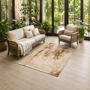 <b>RUGS</b> DEPOT LXDP-0075 Wholesale Beige Brown Traditional Anatolian Digital Printed Machine Washable Chenille Area <b>Rug</b> <b>Non</b> <b>Slip</b> - Product Image 6