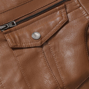 แจ็กเก็ตหนัง PU มีซิปสำหรับผู้ชายแจ็คเก็ตหนังฤดูหนาวสไตล์ยอดนิยม - Product Image 4