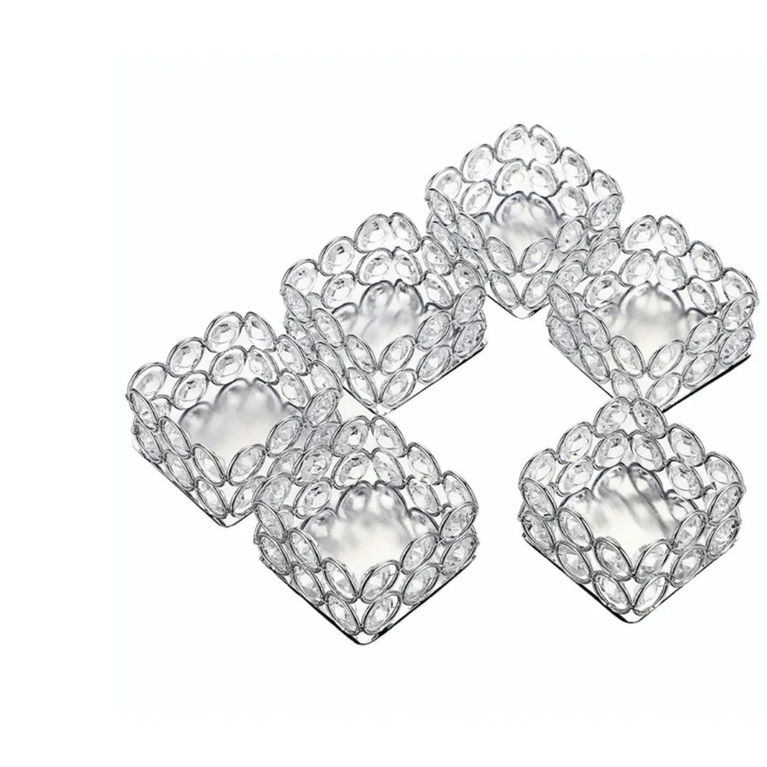 Perles de cristal support votif mariage et événement forme carrée décoration de table bougeoir votif en vente chaude