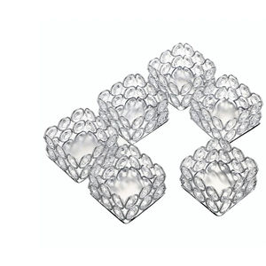 Crystal Beads <b>Candle</b> Holder <b>Square</b> Shape Table Decoration Hot Selling Wedding Event Candlestick Holder Elegant Design - Product Image 1