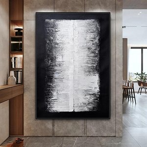 Decoración del hogar acrílico negro <span class=keywords><strong>gris</strong></span> textura pinturas al óleo sobre lienzo cuadros de pared modernos pintura de Arte <span class=keywords><strong>Abstracto</strong></span> hecha a mano - Product Image 3