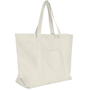 Grand sac fourre-tout en toile de coton géométrique bio pour les courses, sac à main pour femmes, logo personnalisé imprimé, tissu recyclé, long, uni, cadeau, plage - Product Image 4