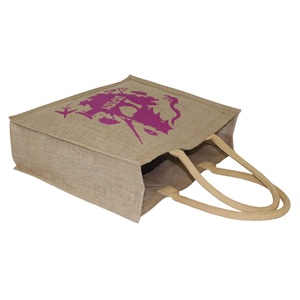 Sac fourre-tout en toile de jute réutilisable et écologique en gros, sac en toile de jute personnalisé avec logo imprimé, sac à main pour les courses d'épicerie - Product Image 3