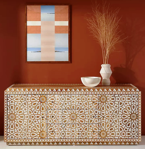 Antique Solid Sideboard Vintage Carved Drawer Modern Luxury Extendable Cabinet Dresser Handmade <b>Furniture</b> for Farmhouse Storage - Product Image 5