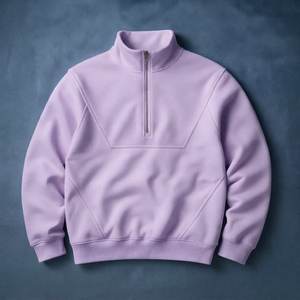Mens <b>Orange</b> Quarter Zip <b>Fleece</b> Jacket Casual Stand Collar Long Sleeve Pullover Breathable Solid Color Autumn Wear Wholesale - Product Image 4