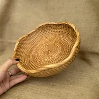 Set van 3 handgeweven rotan serveerschalen elegante opbergmanden