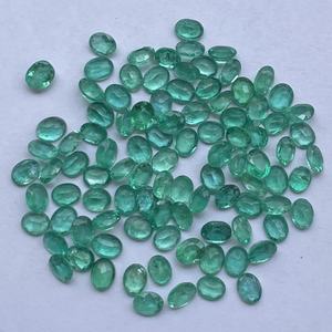 6mm 8mm 10mm naturel vert foncé zambienne émeraude pierre à facettes coupe ovale pierre précieuse en vrac pierre précieuse pour la fabrication de bijoux réel - Product Image 1