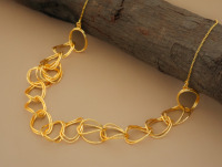 Élégant collier à maillons en plaqué or fait à la main avec boucle ouverte pour femme