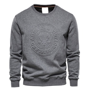 Sudaderas transpirables de forro polar de algodón con logotipo personalizado en relieve 3D de talla grande para gimnasio para hombre - Product Image 3