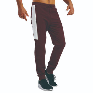 Vente en gros de vêtements pour hommes pantalons de survêtement empilés de haute qualité en éponge taille élastique sur le côté pantalon pour homme à rayures blanches - Product Image 2