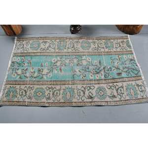 Alfombra clásica de lana azul Beige de 2,9x4,9 pies, patrón de retales de tejido plano turco Vintage para sala de estar, decoraciones de pasillo, látex - Product Image 3