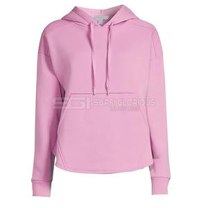 Sudadera de Algodón con Cuello Alto, Lisa, con Forro Polar y Logotipo Bordado Personalizado al por Mayor para Mujer - Product Image 1