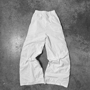 2024 OEM Custom Logo Unisex Solid Blank Flared Nylon Track Polyester Windbreaker <b>Men's</b> High Street Casual Side Button Trousers - Product Image 4