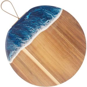 Tabla de Cortar Vintage Ecológica de Resina y Madera con Detalles de Piedra de Ágata Premium, Artesanía de Magnesia Hecha a Mano, Tamaño y Color Personalizables - Product Image 2