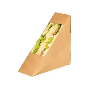 Hoge Kwaliteit Wegwerp Aangepaste Sandwich Kraft Papieren Dozen Met Raam Tegen Goedkope Prijs