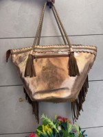 Keluaran baru tas tangan tas pita wanita desainer tas Tote tas pinggiran Boho buatan tangan ular mode