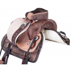 Selle de visiteur western pour cheval en cuir véritable à 100%, design respirant, personnalisable, haute qualité, fabrication OEM/ODM personnalisée au Pakistan - Product Image 3