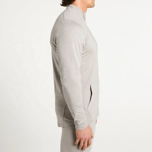 Wholesale Fashion Style <b>Grey</b> Terry Fleece Jacket Plain <b>Mens</b> Winter Jackets Custom <b>Mens</b> Jackets Hot Sale Products - Product Image 3