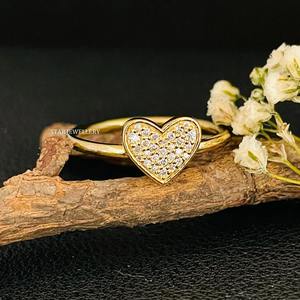 แหวนเพชรธรรมชาติรูปหัวใจแบบมินิมอล STAR JEWELRY STR 374 สำหรับผู้หญิง ทองคำแท้ 14K น้ำหนัก 0.14 กะรัต - Product Image 4