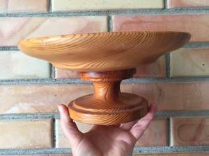 PRODUCTOS IMPULSADOS DISEÑO HECHO A MANO FORMA REDONDEADA PASTEL DE CUMPLEAÑOS Soporte para servir para fiesta Celebración Pastel de madera - Product Image 4