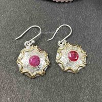 925 Sterling Silber Tropfen-Ohrringe Rubin Edelstein Hochwertige Juli Geburtsstein Klassischer Schmuck Damen Gold Party Valentinstag Geschenk