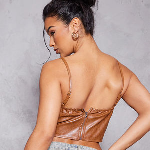 Corset en cuir véritable pour femmes, taille plus, nouveau design, respirant, nouveau shaper avec noyau en acier, design haut de gamme - Product Image 5