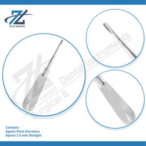 Ascenseur dentaire de racine 3.5mm droit allemand de haute qualité en acier inoxydable extraction dentaire ascenseur dents fabricant Pakistan - Product Image 4