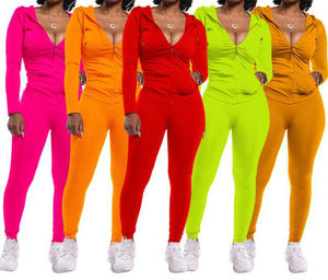 Chándales para correr para mujer Trajes de chándal Conjunto de pantalones de dos piezas 2 piezas Sudaderas con capucha para mujer Conjunto de pantalón para correr - Product Image 3