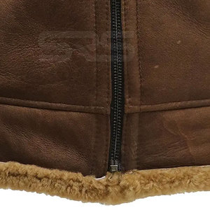 Wholesale Plus Size Shearling Leather Jacket Outdoor Use Winter Jacket Top Selling Cheap Price <b>Men</b> Shearling Leather Jacket - Product Image 6