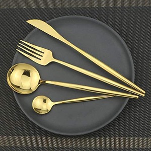 Incroyable set de service de bar à salade plaqué argent avec poignée ondulée en métal doré table de mariage à la maison cuillère de service à salade à dessert - Product Image 5