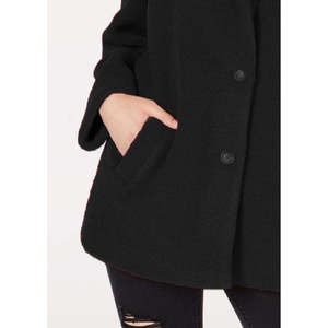 Collezione B Juniors Cappotto Slim XX-Large in Ecopelliccia Nero con Stampa Animalier, Decorazioni in Pelliccia di Volpe e Cammello, Bottoni e Piume, Imbottitura in Cotone - Product Image 2