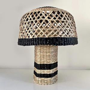 Decoraciones de mesa, lámparas artesanales de hierba marina, lámpara de escritorio ecológica de fibra de hierba marina - Product Image 3