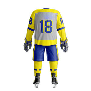 Camiseta de hockey sobre hielo de poliéster de alta calidad personalizada, impresión por sublimación de diseño libre y logotipo bordado, estilo de conjunto - Product Image 2